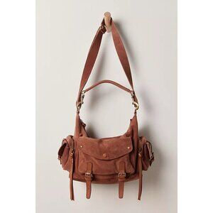 Free People Palermo Suede Shoulder Bag Mocha Brown Boho Chic Contemporary